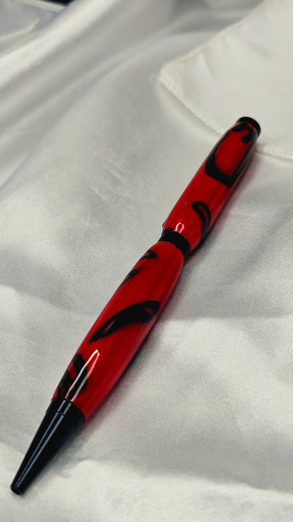 "Crimson Drift" Handmade Twist Pen