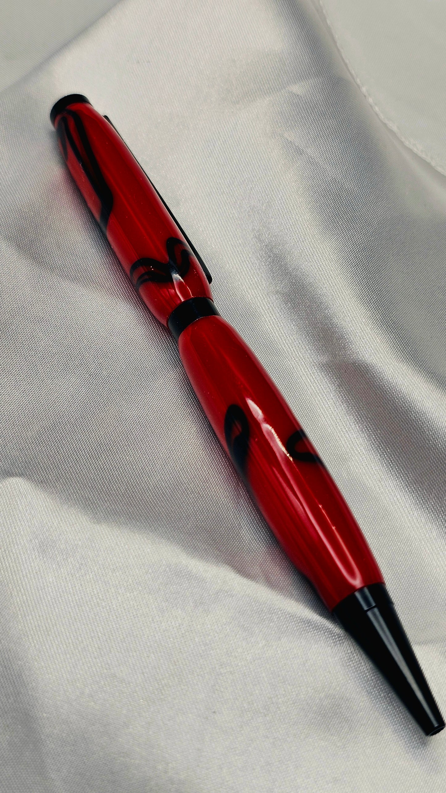 "Crimson Drift" Handmade Twist Pen