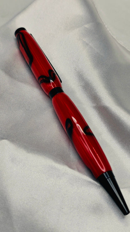 "Crimson Drift" Handmade Twist Pen