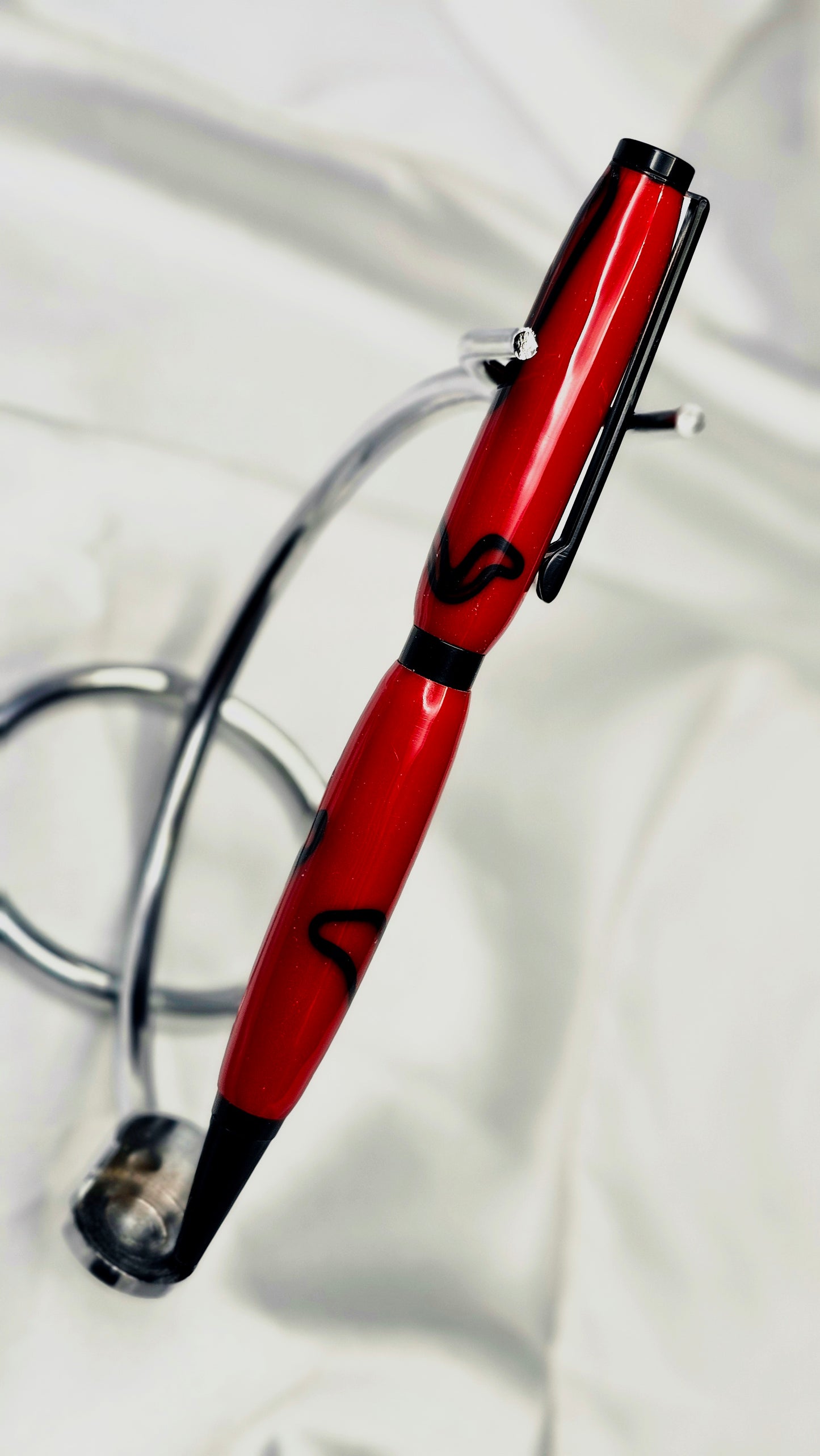 "Crimson Drift" Handmade Twist Pen