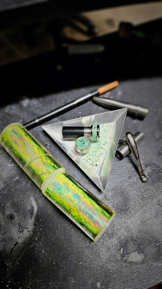 Custom One Of a Kind Handmade Fountain pen with Green Opal FX