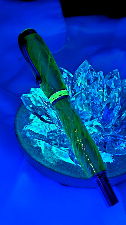 Custom One Of a Kind Handmade Fountain pen with Green Opal FX