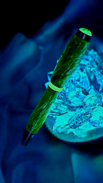 Custom One Of a Kind Handmade Fountain pen with Green Opal FX