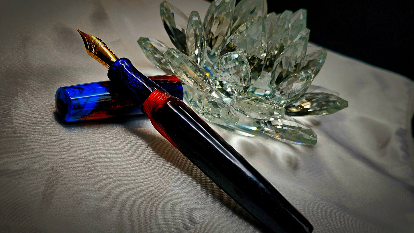"Dusks Twilight" Bespoke Fountain Pen a Hand Made Resin Body