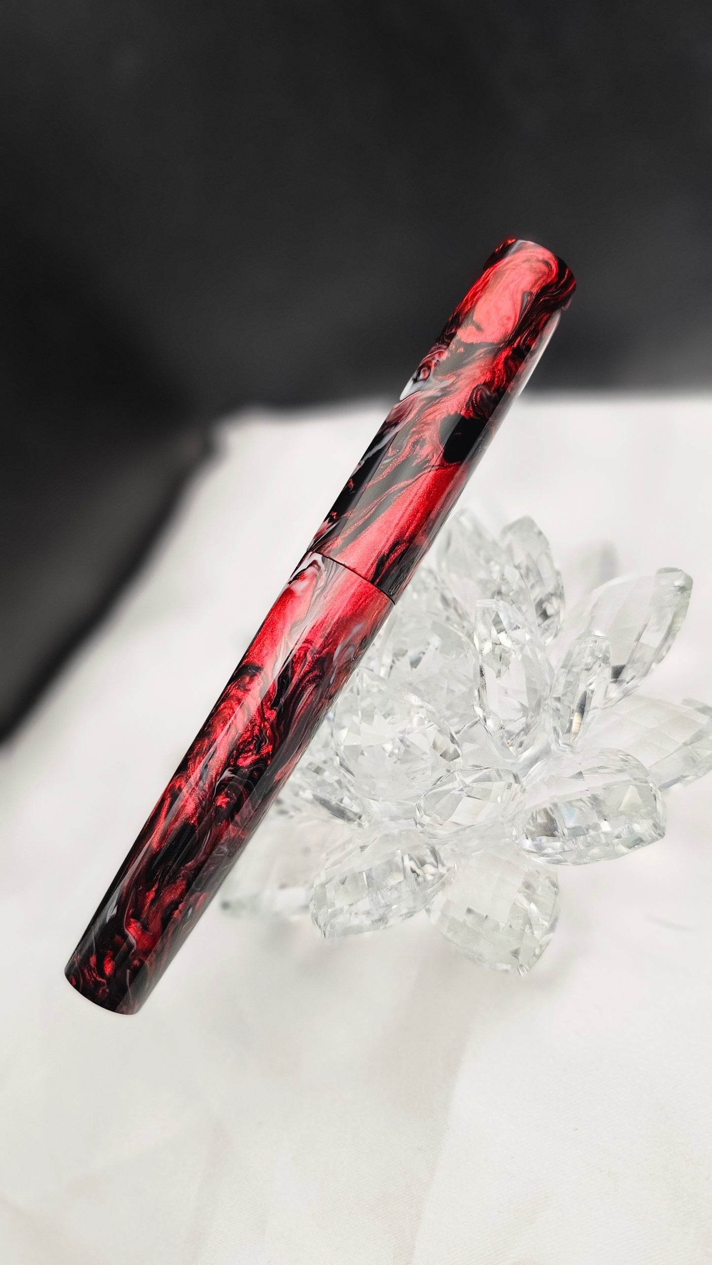 "Volcanic Scribe" of The Cosmos Bespoke Fountain Pen a Hand Made Resin Body
