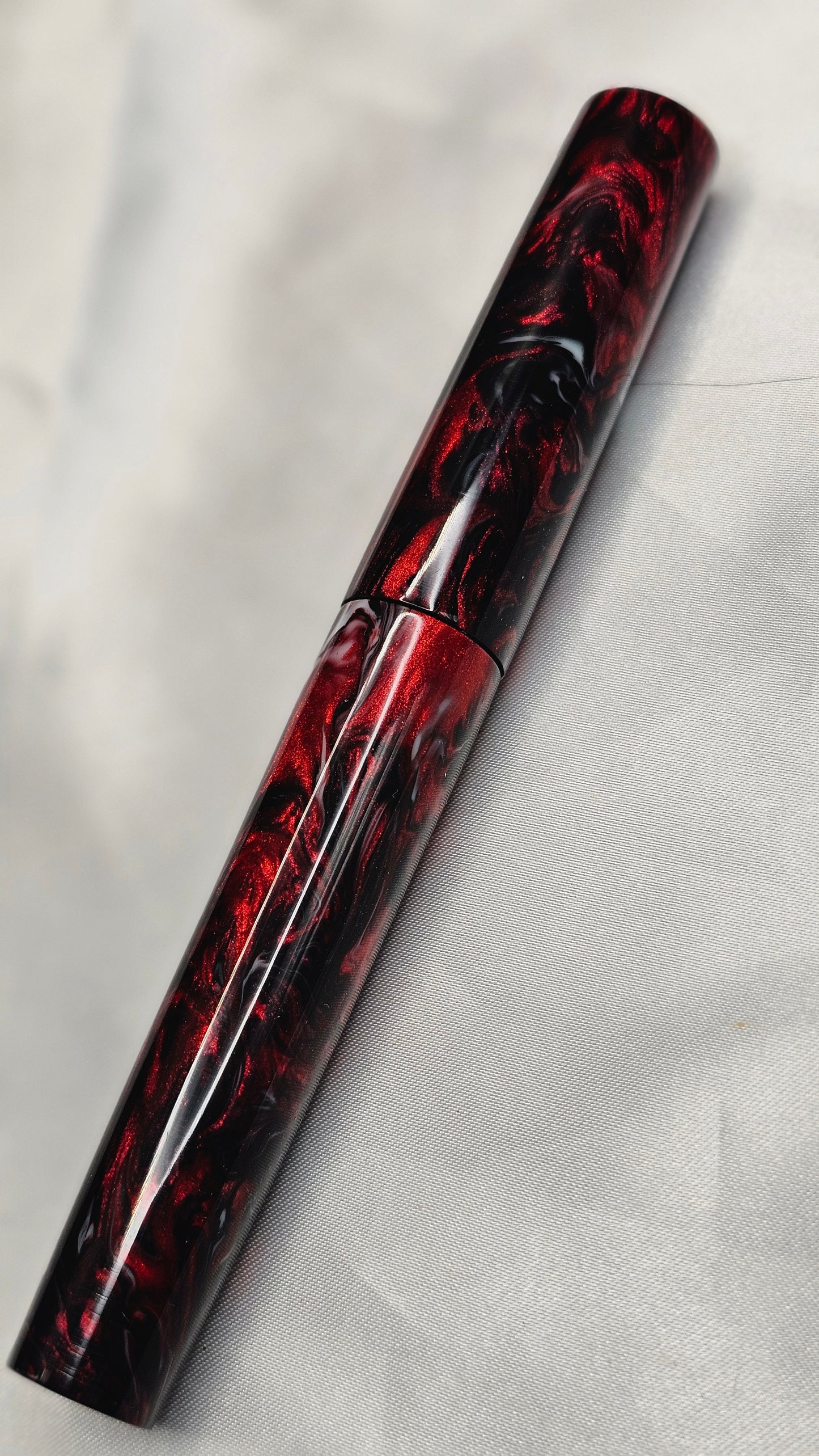 "Volcanic Scribe" of The Cosmos Bespoke Fountain Pen a Hand Made Resin Body