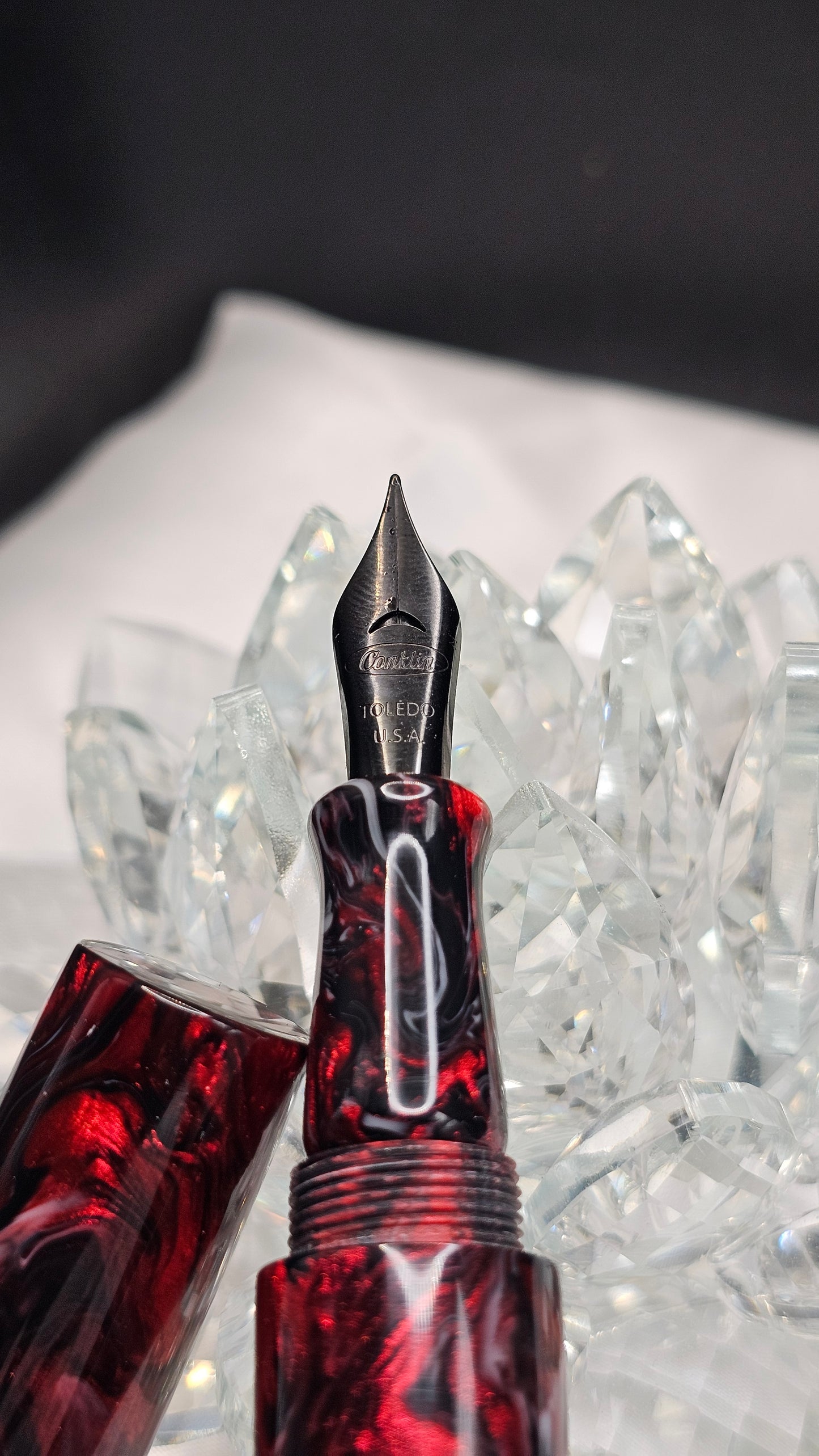 "Volcanic Scribe" of The Cosmos Bespoke Fountain Pen a Hand Made Resin Body