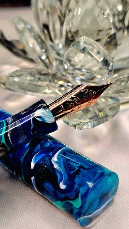 “Deep Plunder” Bespoke Fountain Pen a Hand Made Resin Body