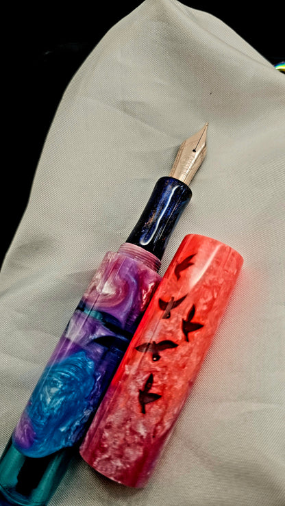 🌴🥥Scripted Paradise🥥🌴 Bespoke Fountain Pen a Hand Made Resin Body
