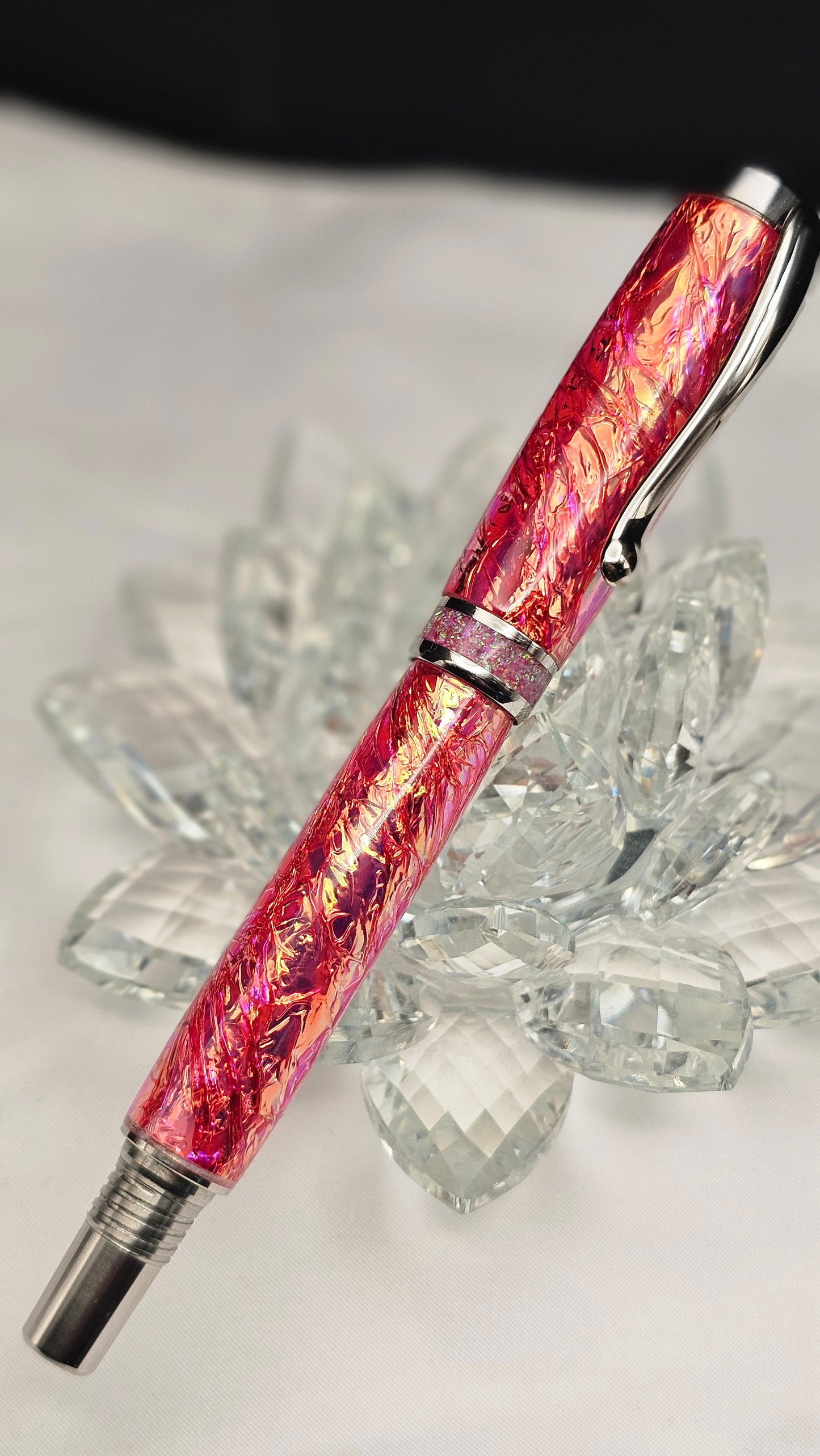 Custom One Of a Kind Handmade Fountain pen with Green Opal FX