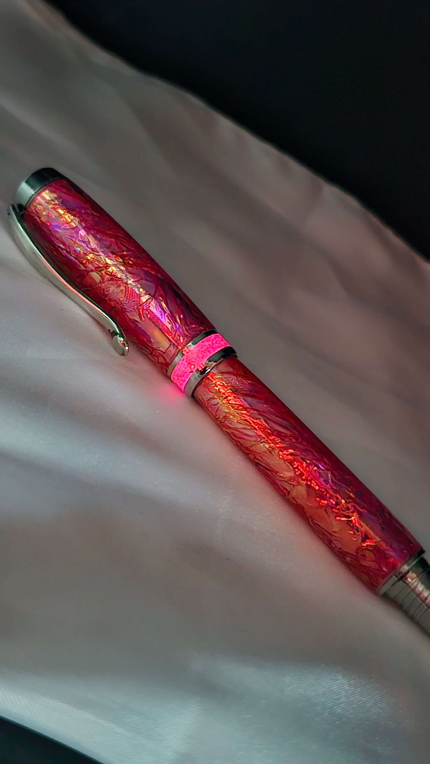 Custom One Of a Kind Handmade Fountain pen with Green Opal FX