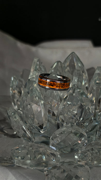 Tungsten light and Dark Ring set