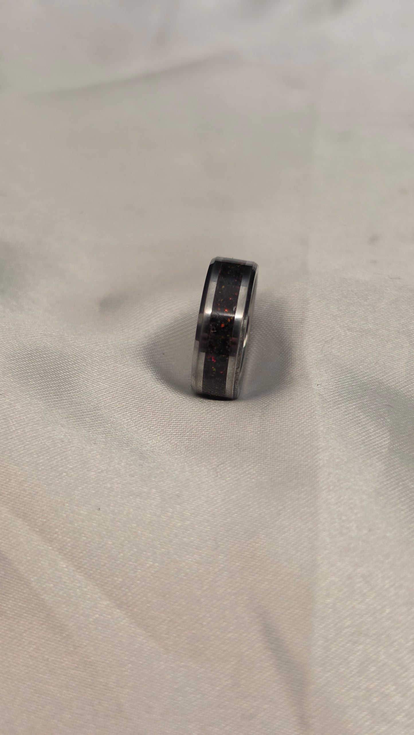 Tungsten light and Dark Ring set