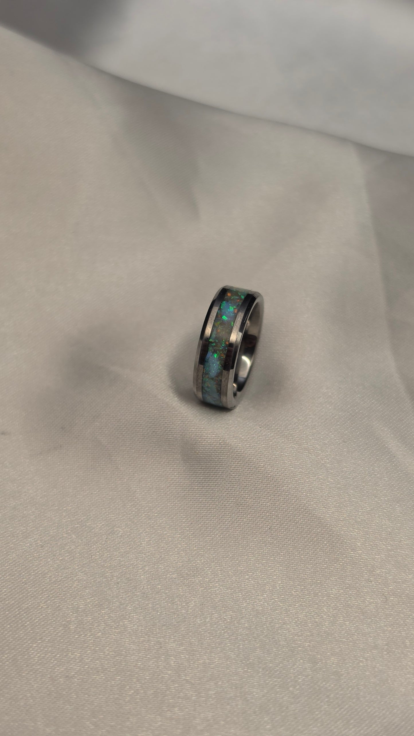 Tungsten light and Dark Ring set