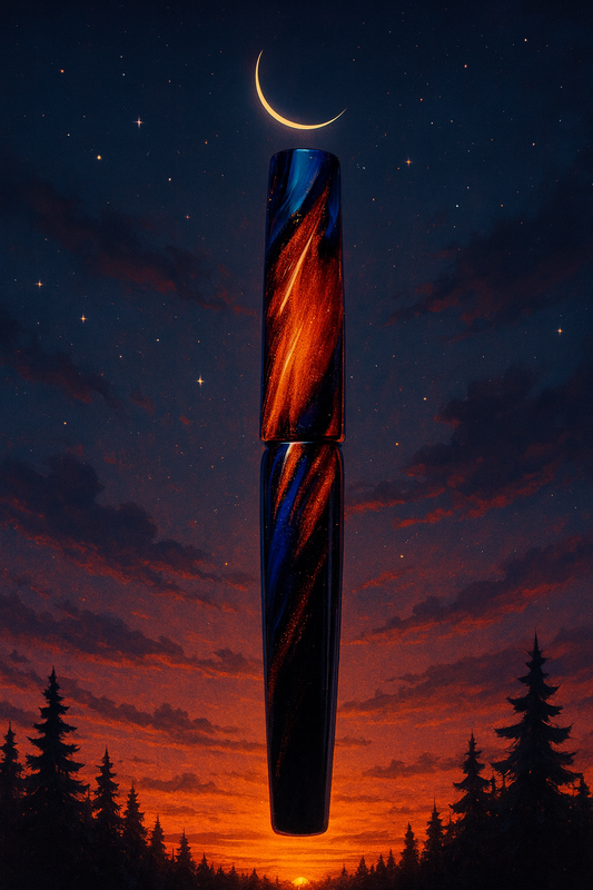 "Dusks Twilight" Bespoke Fountain Pen a Hand Made Resin Body