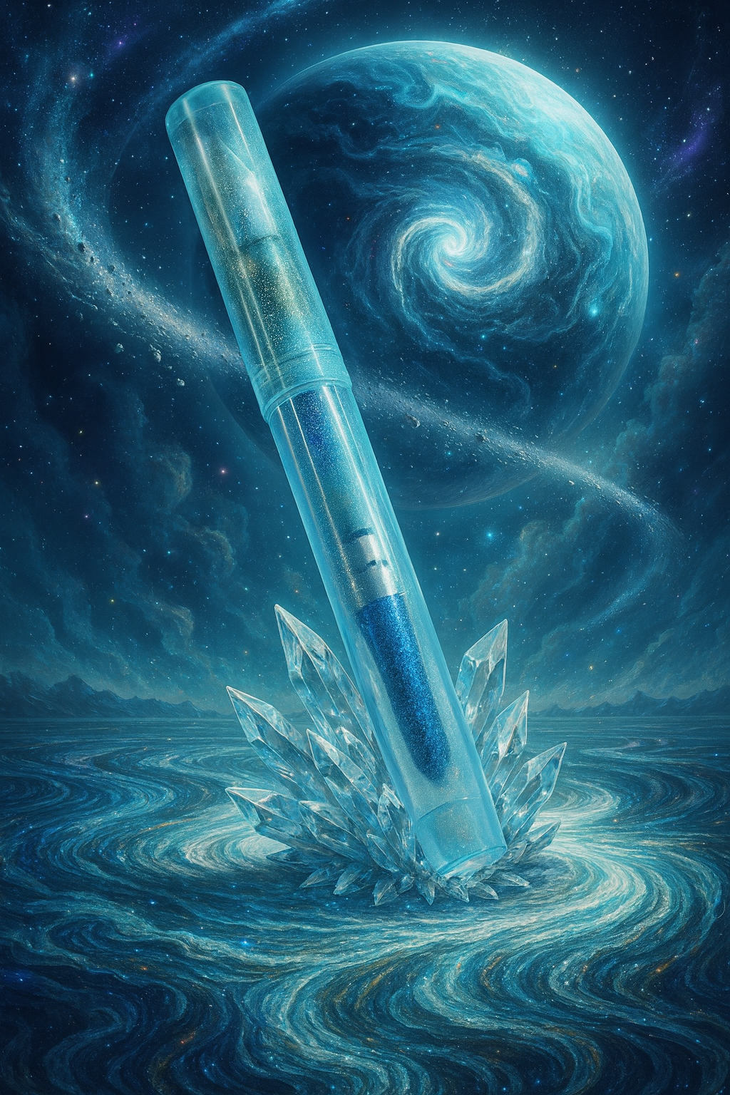 “The Cryoquill Oracle” Bespoke Fountain Pen a Hand Made Resin Body