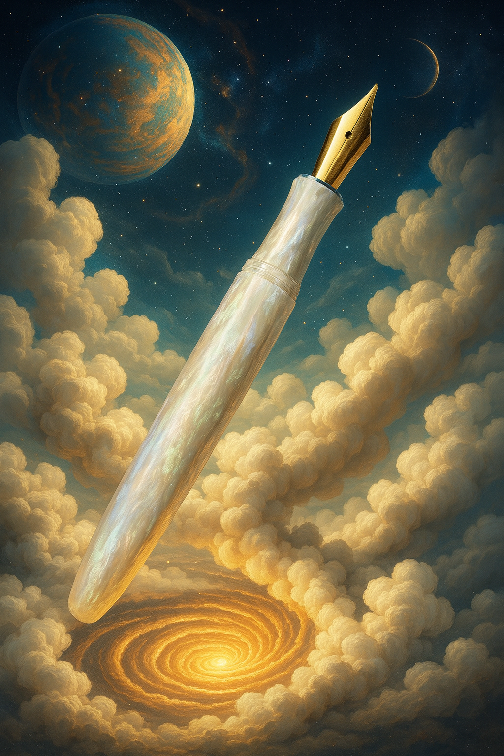 “The Oracle's Whisper” Bespoke Fountain Pen a Hand Made Resin Body