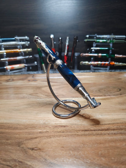 Hand Turned, Pewter Skull Pen