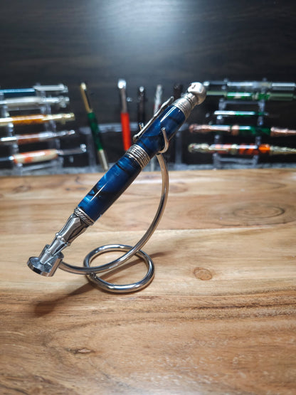 Hand Turned, Pewter Skull Pen