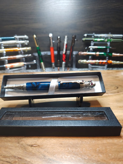 Hand Turned, Pewter Skull Pen