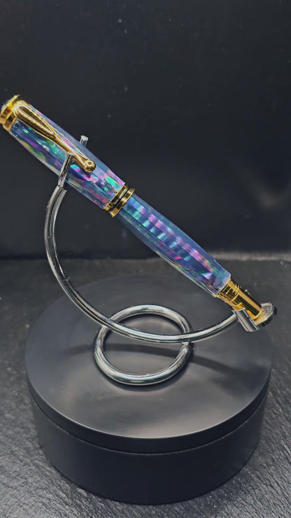 Custom Handmade Multi Color Paua Abalone Jr Retro Foutain Pen With Case