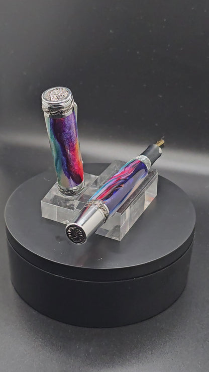 Handmade Majestic Fountian pen With a Hand-poured Resin.